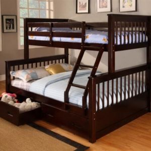 BN-BB09 WOODEN BUNK BED WITH TWIN/FULL