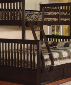 BN-BB09 WOODEN BUNK BED WITH TWIN/FULL