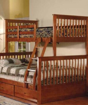 BN-BB09 WOODEN BUNK BED WITH TWIN/FULL