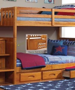 BN-BB24 WOODEN BUNK BED WITH STAIRWAY CHEST