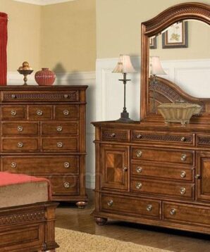 BN-BR06 Rich Cherry Elegant Classic Bedroom w/Hand Carving Details