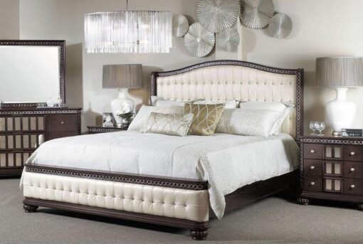 BN-BR25 Best Sell Bedroom Collections W/ Tufted Fabric Heaboard