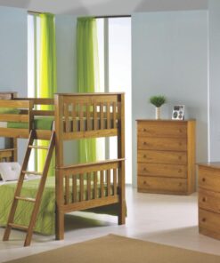 BN-BB18 CHEAP WOODEN BUNK BED IN VIETNAM WITH TWIN/TWIN