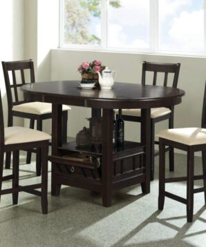 BN-DN11 ROUND DINING FURNITURE SET WITH LEATHER