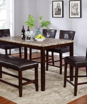 BN-DN57 SQUARE DINING ROOM FURNITURE W/ LEATHER SEAT & BACK