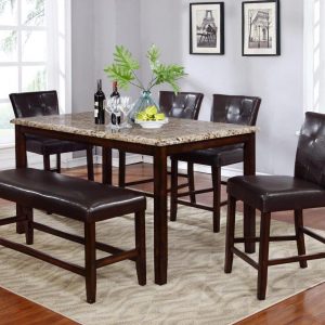 BN-DN57 SQUARE DINING ROOM FURNITURE W/ LEATHER SEAT & BACK