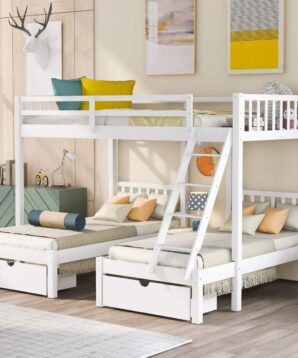 Triple bunk bed with drawers WF286185-86-87