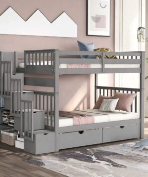 F/F Bunkbed With Drawer WF286196-97-98-99