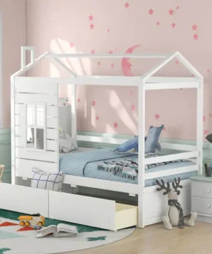 TWIN SIZE HOUSE BED WITH DRAWER WF198031-32